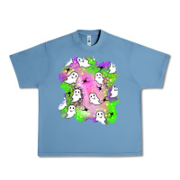Pebble Blue ghost halloween patch Urban Heavy Tee - BundleAndBundleShop