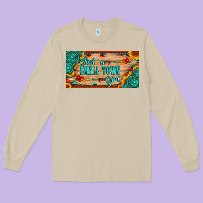 Just A Small Town Girl Wlth Gemstone Arrow And Sunflowers Licanse Plat Long Sleeve Tee Designed By Artiststas