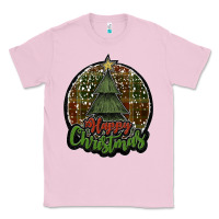 Bubblegum Pink happy christmas black Classic Tee - JahusDesignShop