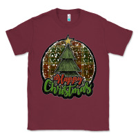 Burgundy happy christmas black Classic Tee - JahusDesignShop