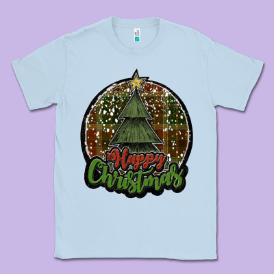 Happy Christmas Black Classic Tee Designed By Jahusdesignshop