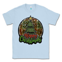 Dusty Blue happy christmas black Classic Tee - JahusDesignShop
