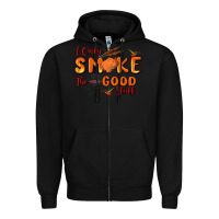 Black i only smoke the good stuff Zipper Hoodie - MaliasSmallBusiness
