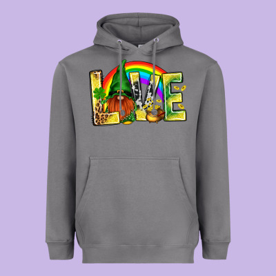 St. Patricks Love With Gnome Heavyweight Hoodie Designed By Bundleandbundleshop