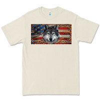 Bone Wolf with american flag and leopard Premium Tee - RanaPortraitStore