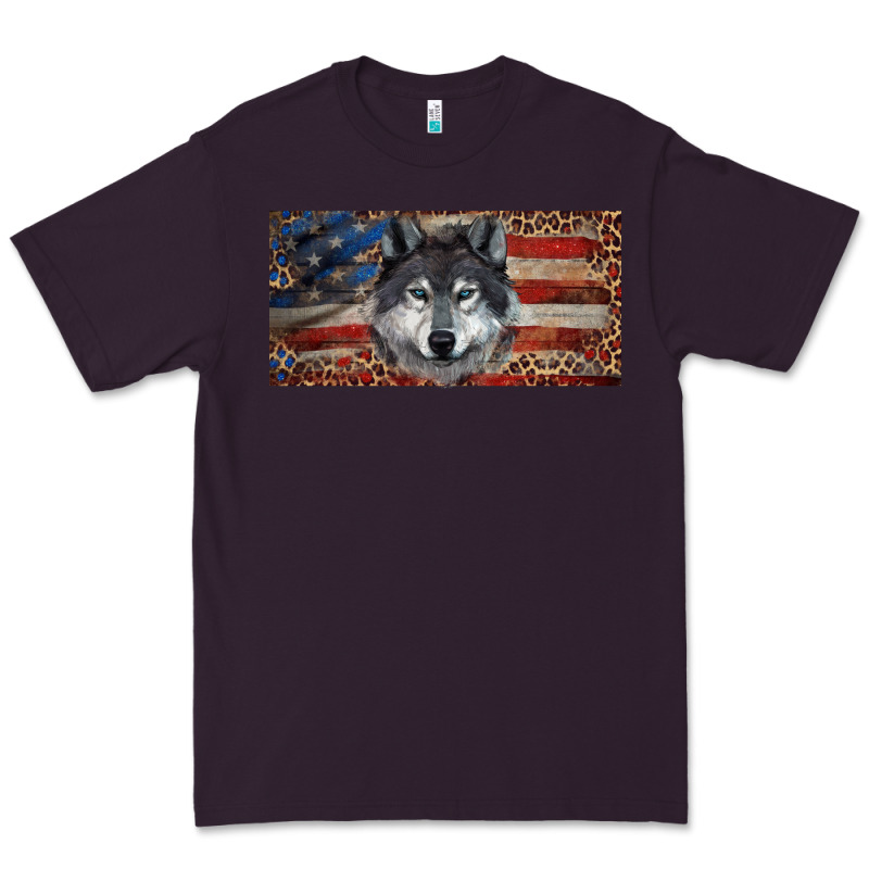 Wolf With American Flag And Leopard Premium Tee by RanaPortraitStore | Teevron