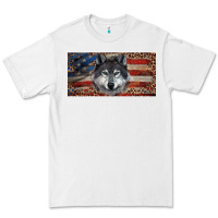 White Wolf with american flag and leopard Premium Tee - RanaPortraitStore