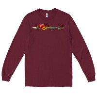 Burgundy flowers and arrow with gemstone Long Sleeve Tee - Artiststas