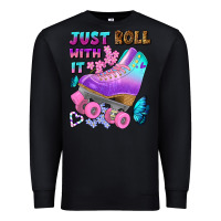 Black just roll with it Premium Sweatshirt - BundleAndBundleShop