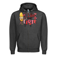 Charcoal Heather i like you elote mexican valentines day Zipper Hoodie - MaliasSmallBusiness
