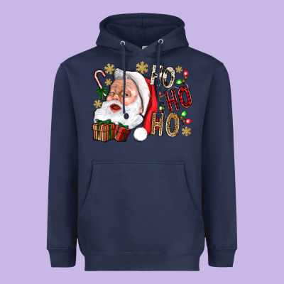 Santa Ho Ho Ho With Gift Box Heavyweight Hoodie Designed By Bundleandbundleshop