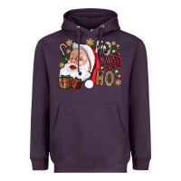 Plum Santa Ho Ho Ho With Gift Box Heavyweight Hoodie - BundleAndBundleShop