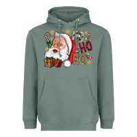 Sage Santa Ho Ho Ho With Gift Box Heavyweight Hoodie - BundleAndBundleShop