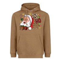 Toasted Coconut Santa Ho Ho Ho With Gift Box Heavyweight Hoodie - BundleAndBundleShop