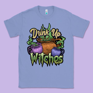 Drink Up Witches White Classic Tee Designed By Jahusdesignshop