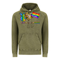 Vintage Olive peace love pride Vintage Hoodie - CowhideDigitalArt