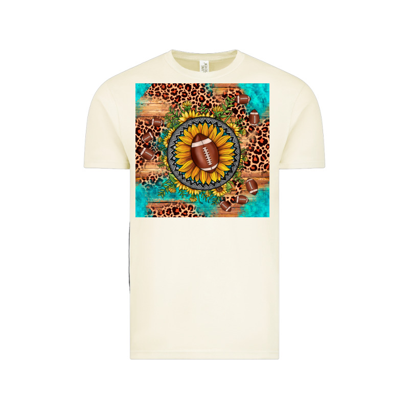 Football Leopard Turquoise Sunflower Seamless Pattern Vintage Tee by JahusDesignShop | Teevron