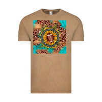 Vintage Coffee football leopard turquoise sunflower seamless pattern Vintage Tee - JahusDesignShop