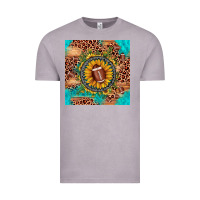 Vintage Zinc football leopard turquoise sunflower seamless pattern Vintage Tee - JahusDesignShop