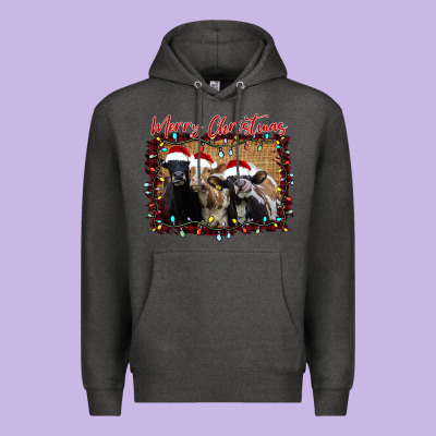 Merry Christmas Cows Premium Hoodie Designed By Bettercallsaul