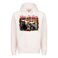 Pale Pink Merry Christmas Cows Premium Hoodie - Bettercallsaul