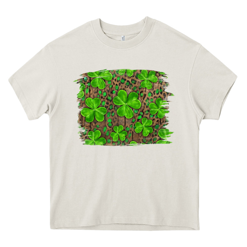 St Patricks Day Shamrock And Leopard Distressed Ba Heavy Core Tee by RanaPortraitStore | Teevron