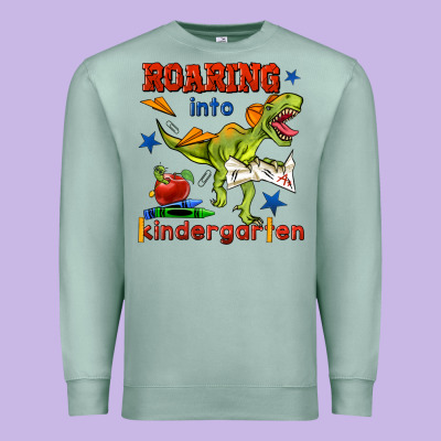 Roaring Into Kindergarten Premium Sweatshirt Designed By Bundleandbundleshop