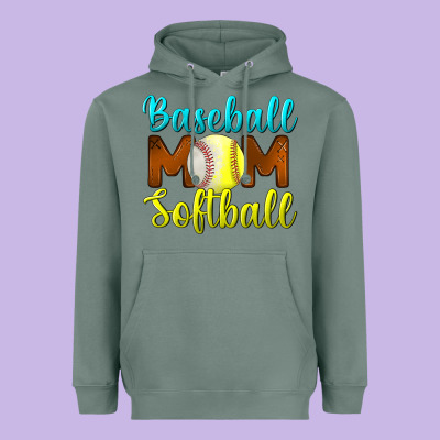 Baseball Mom Softball Heavyweight Hoodie Designed By Bundleandbundleshop