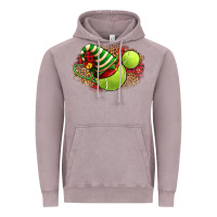 Vintage Zinc Tennis Christmas With Racket And Hat Vintage Hoodie - FaDigitalArtStudio