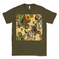 Army Green aztec bull skull Classic Tee - BundleAndBundleShop