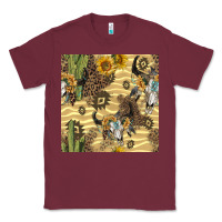 Burgundy aztec bull skull Classic Tee - BundleAndBundleShop