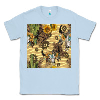 Dusty Blue aztec bull skull Classic Tee - BundleAndBundleShop