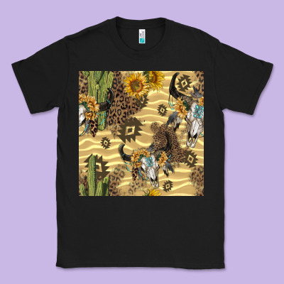 Aztec Bull Skull Classic Tee Designed By Bundleandbundleshop