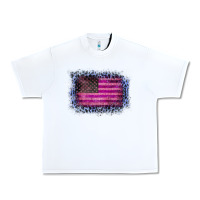 White Old Leopard American Flag Urban Heavy Tee - Bettercallsaul