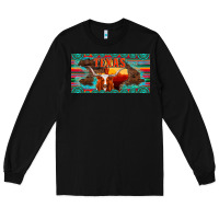 Black texas and map with longhorn serape gemstone licanse plate Long Sleeve Tee - Artiststas