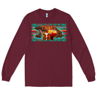 Texas And Map With Longhorn Serape Gemstone Licanse Plate Long Sleeve Tee | Teevron