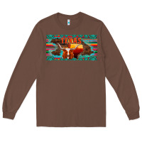 Chestnut texas and map with longhorn serape gemstone licanse plate Long Sleeve Tee - Artiststas