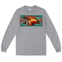 Heather Grey texas and map with longhorn serape gemstone licanse plate Long Sleeve Tee - Artiststas