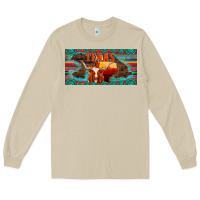 Mushroom texas and map with longhorn serape gemstone licanse plate Long Sleeve Tee - Artiststas