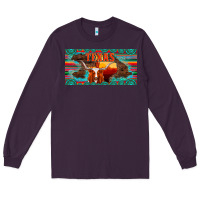 Plum texas and map with longhorn serape gemstone licanse plate Long Sleeve Tee - Artiststas
