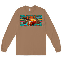 Toasted Coconut texas and map with longhorn serape gemstone licanse plate Long Sleeve Tee - Artiststas
