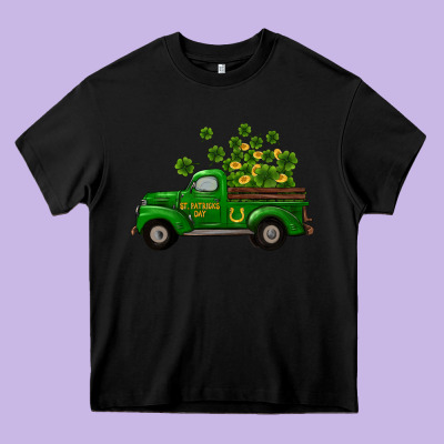 Heavy Core Tee st patricks truck shamrock horseshoe gold