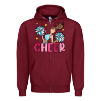 Burgundy cheer Zipper Hoodie - MaliasSmallBusiness