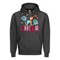 Charcoal Heather cheer Zipper Hoodie - MaliasSmallBusiness