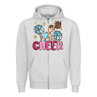 Dove Grey cheer Zipper Hoodie - MaliasSmallBusiness