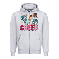 Heather Grey cheer Zipper Hoodie - MaliasSmallBusiness