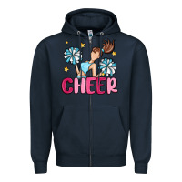 Navy cheer Zipper Hoodie - MaliasSmallBusiness