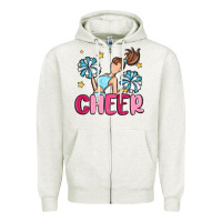 Oatmeal Heather cheer Zipper Hoodie - MaliasSmallBusiness