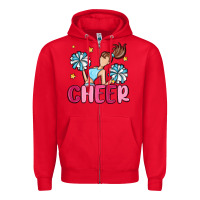Red cheer Zipper Hoodie - MaliasSmallBusiness