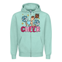 Seafoam cheer Zipper Hoodie - MaliasSmallBusiness